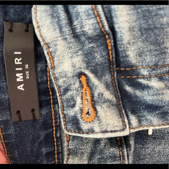 Amiri MX2 leather Distressed Jeans - Picture 12 of 12